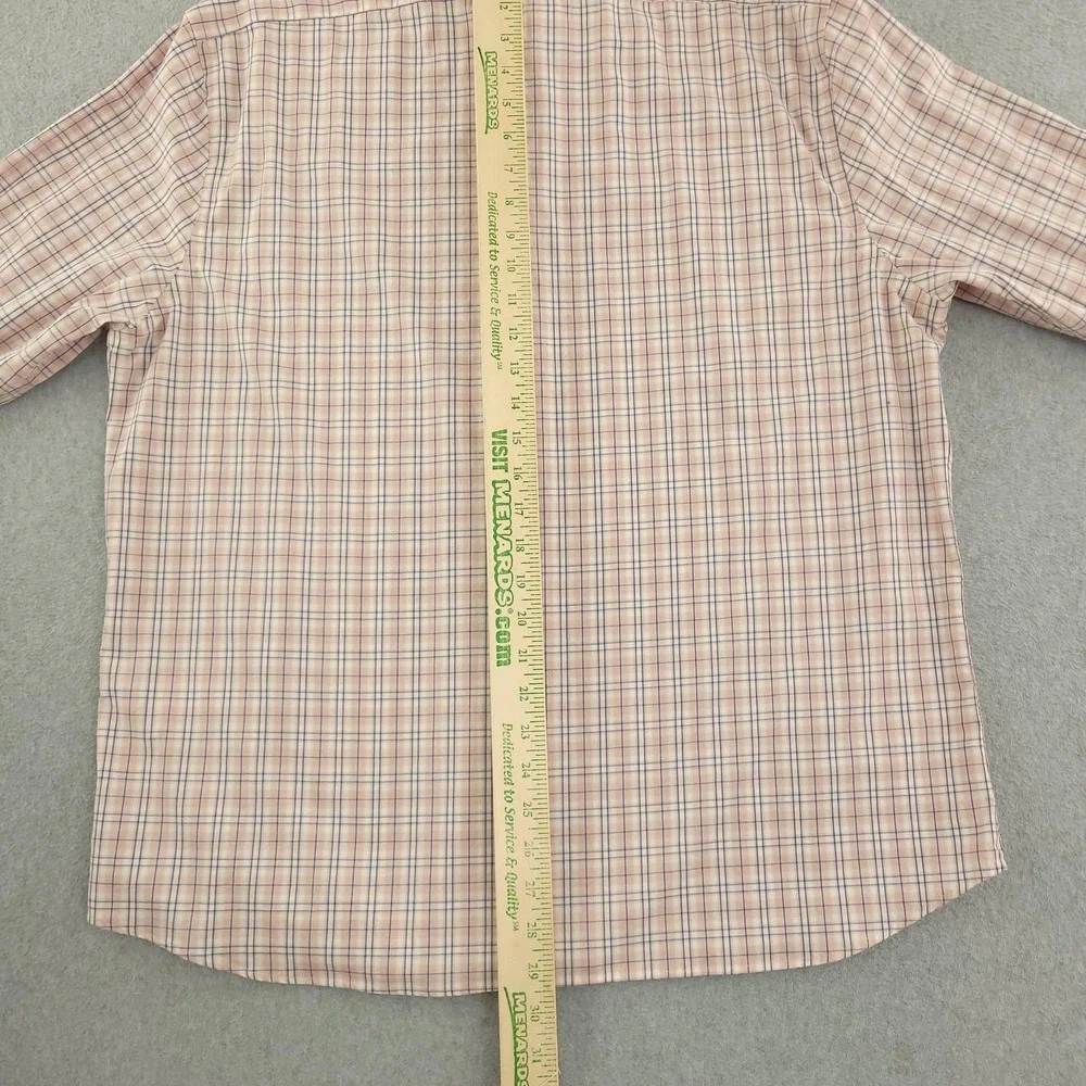 Banana Republic Shirt Mens XL Pink Plaid Long Sleeve Button Up Stretch Casual